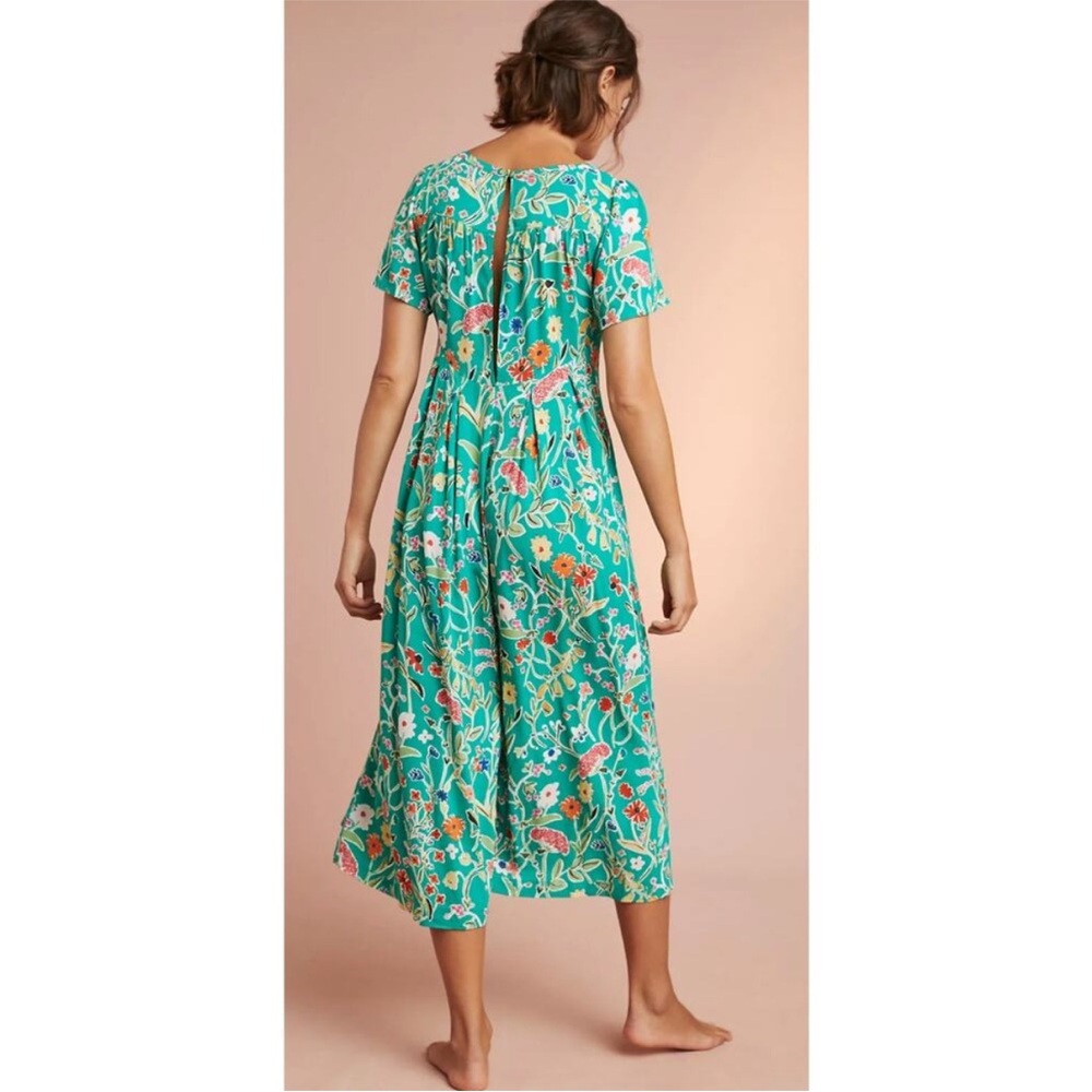 Anthropologie Floreat Relaxed Yardley Sleep Jumpsuit Green Womens Size Small - Picture 7 of 13